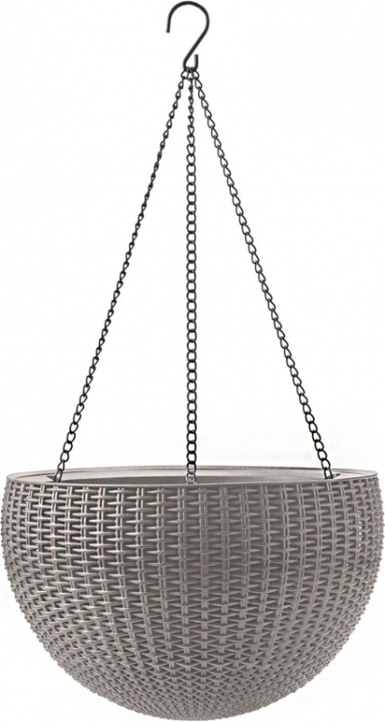 Závěsný květináč KETER Hanging Sphere - pískově šedý