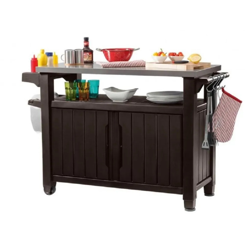 Multifunkční zahradní stolek KETER UNITY XL 207L - 134 x 52 x 90 cm - Brown