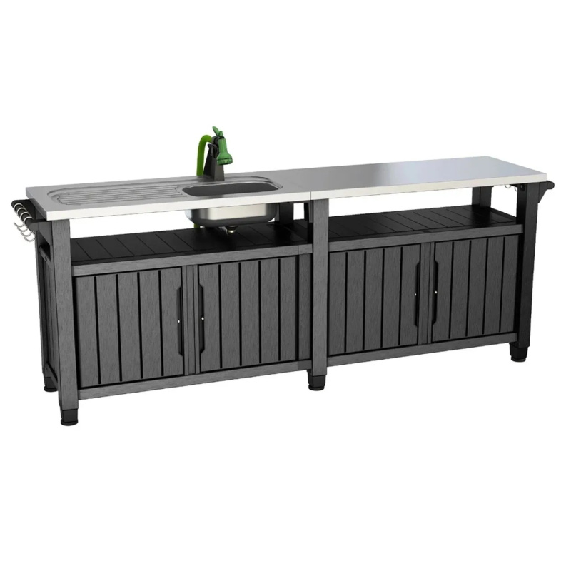 Zahradní kuchyň KETER Unity Chef 415 L - 237 x 51,3 x 89,4 cm - grafitová
