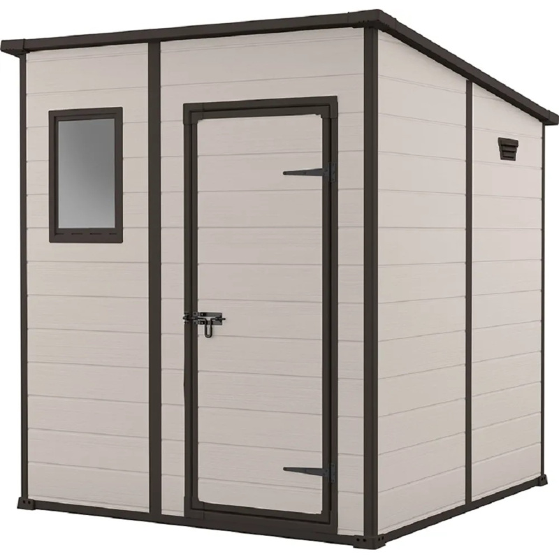 Zahradní domek Keter Manor Pent 6x6 - 185 x 185 x 200 cm - béžový