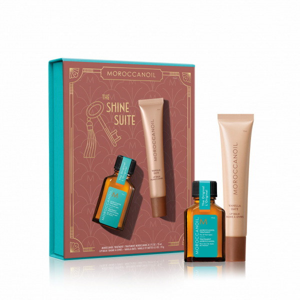 Moroccanoil Treatment Original & Vanilla Lip Balm dárkový balíček pro hydrataci vlasů a rtů 1 ks