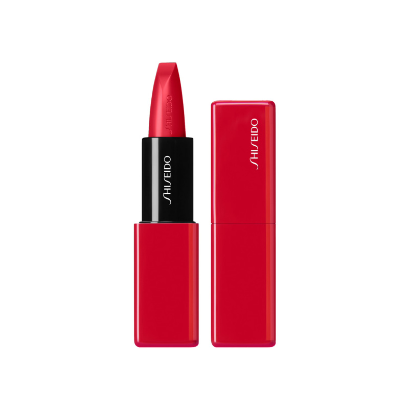 Shiseido Makeup Technosatin gel lipstick saténová rtěnka odstín 416 Red Shift 4 g