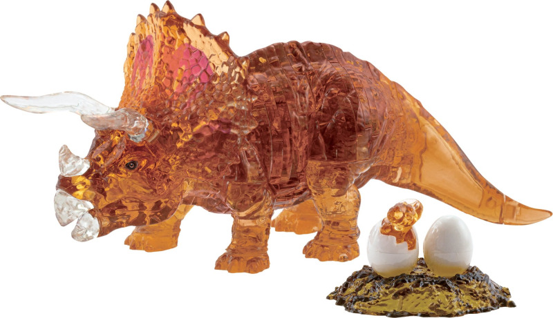 3D Crystal puzzle Triceratops (hnědý) 61 dílků