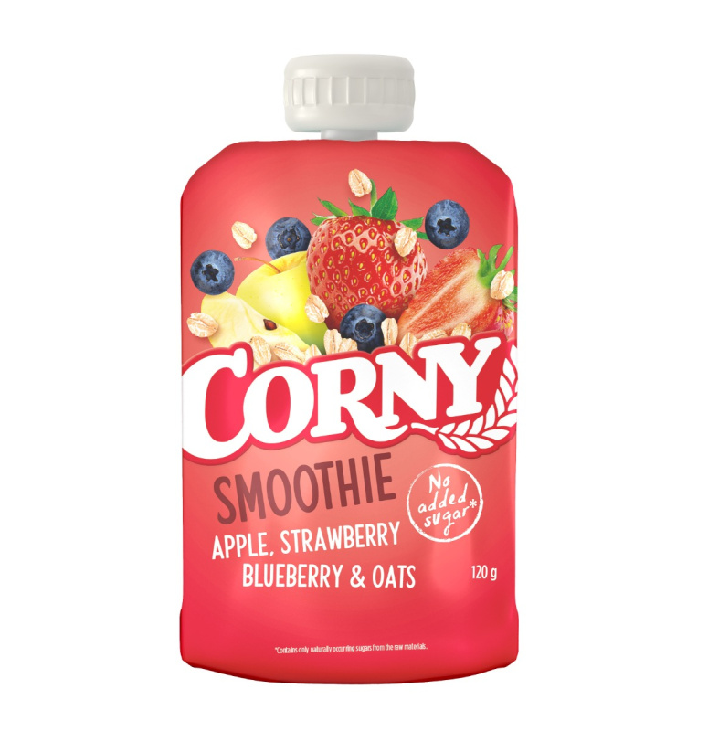 Corny Smoothie jablko, jahoda, borůvka, ovesné vločky
