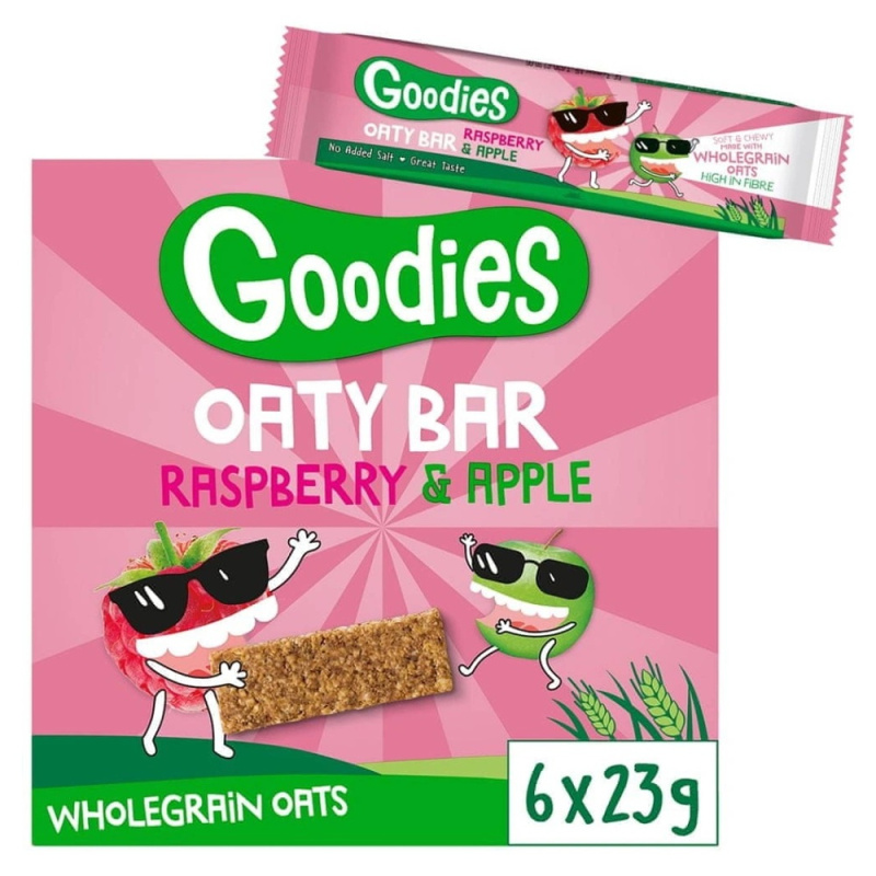 Goodies Ovesné tyčinky malina a jablko 6×23 g