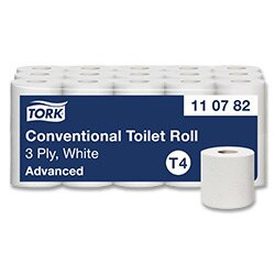 Tork Premium T4 - toaletní papír - 3vrstvý, 250 útržků, návin 30 m, 30 ks