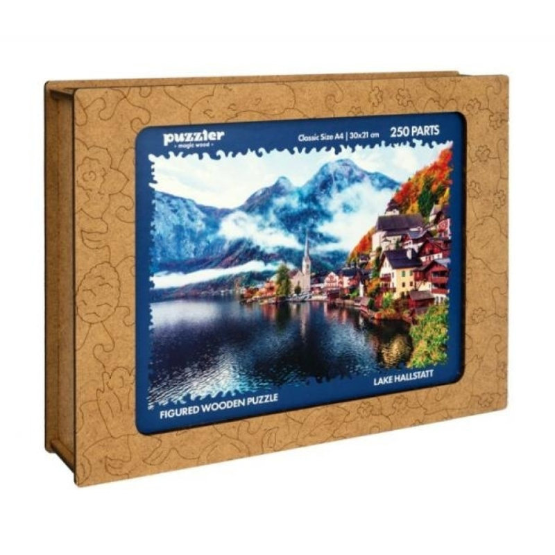 Dřevěné barevné puzzle - halštatské jezero