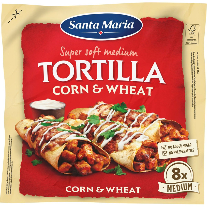 Santa Maria Tex Mex Kukuřično-pšeničná tortilla 20cm 8ks