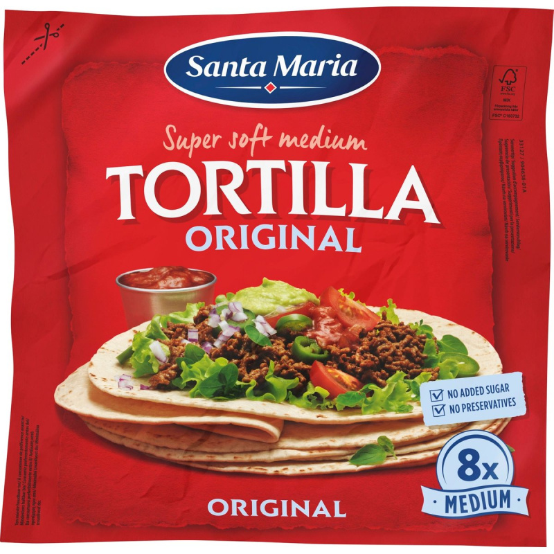Santa Maria Tex Mex Original Soft pšeničná tortilla 20cm 8ks