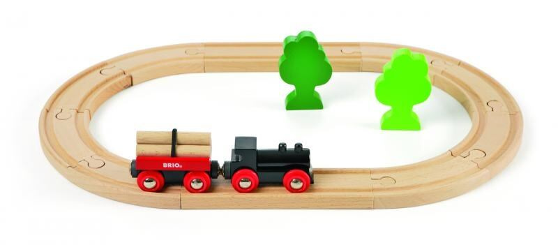 Brio 33042 Malá vláčkodráha s vláčkem a vagónkem s kládami