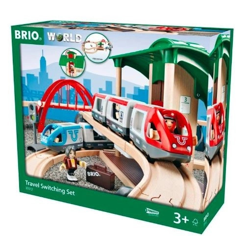 Brio 33512 Vláčkodráha velká s výhybkami, mostem, nástupištěm 42 dílů