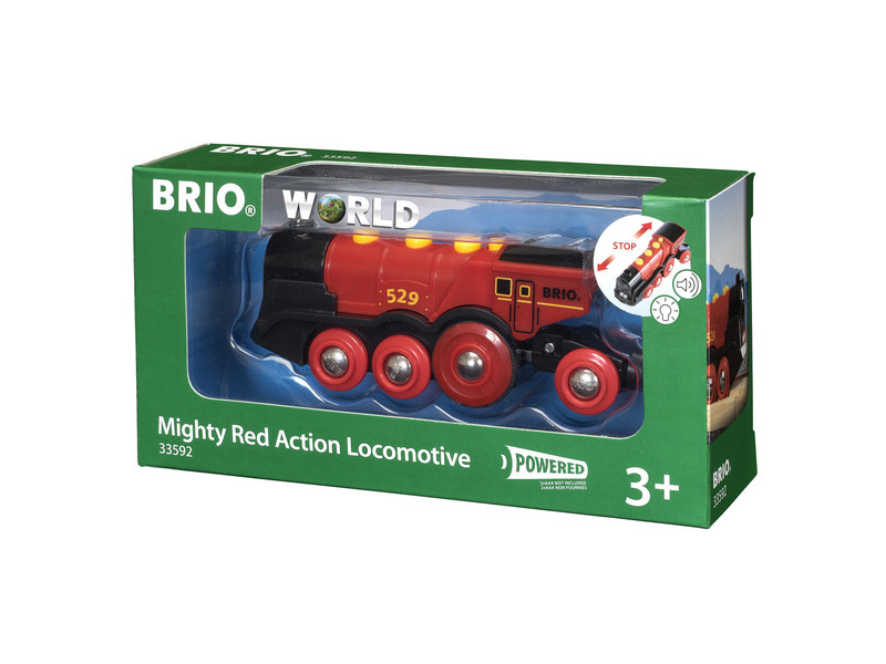 BRIO Mohutná elektrická červená lokomotiva se světly