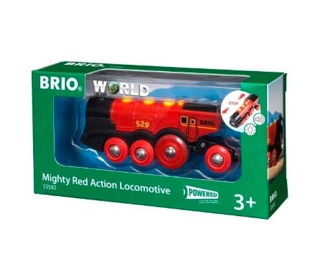 BRIO Mohutná elektrická červená lokomotiva se světly
