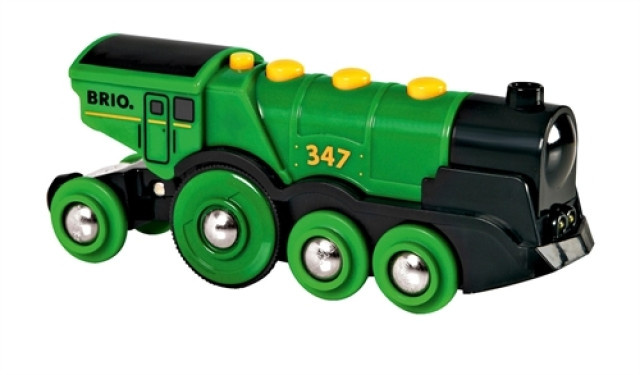 BRIO Mohutná elektrická zelená lokomotiva se světly