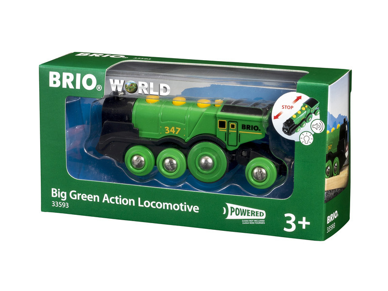 BRIO Mohutná elektrická zelená lokomotiva se světly
