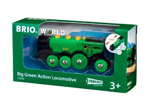 BRIO Mohutná elektrická zelená lokomotiva se světly