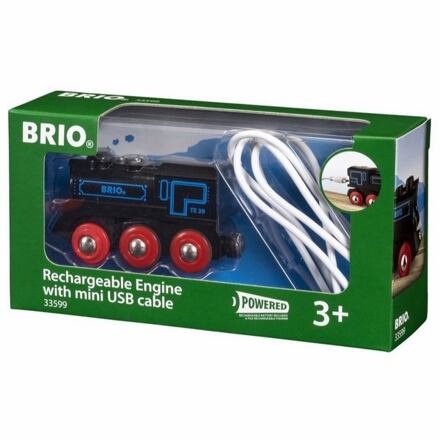 Vláčkodráha mašinka - Elektrická s pohonem, Nabíjecí přes USB mini kabel (Brio)