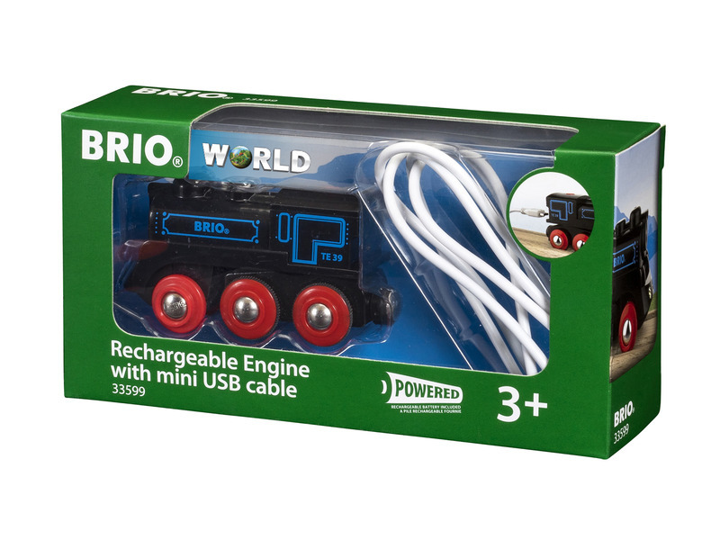 Vláčkodráha mašinka - Elektrická s pohonem, Nabíjecí přes USB mini kabel (Brio)