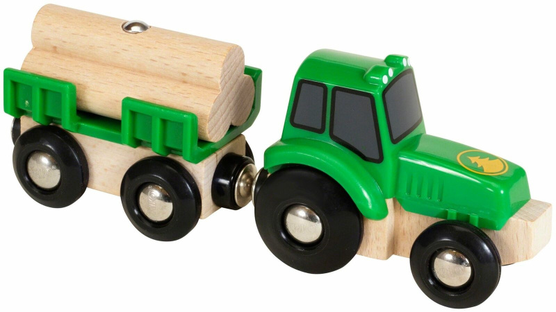 Vláčkodráha auto - Traktor s přívěsem a nákladem (Brio)