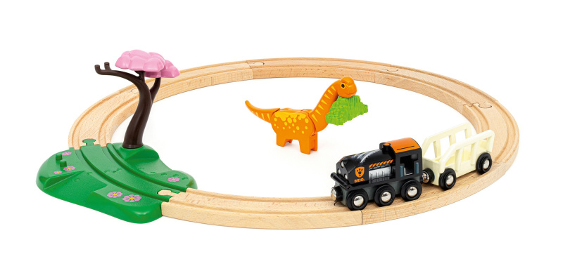 Vláčkodráha Brio - Dinosauří kruhová sada, 12 dílů