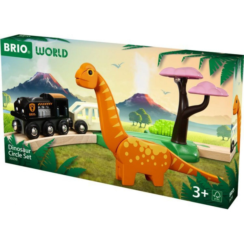Vláčkodráha Brio - Dinosauří kruhová sada, 12 dílů