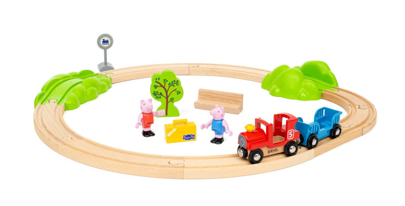 Vláčkodráha Brio - Prasátko Peppa Pig, 18 dílů