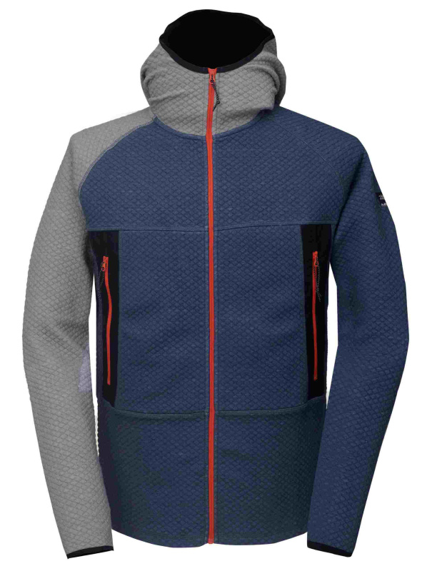 2117 of Sweden 2117 NYBYN ECO pánská waffe merino mikina, modrá Velikost: S
