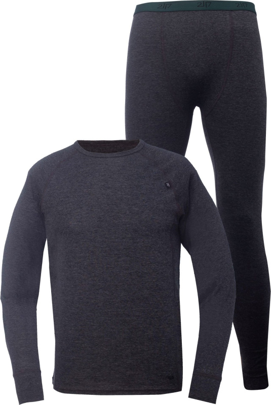 Pánský merino set 2117 Pauki termotriko & termokalhoty, Grey Melange Velikost: L