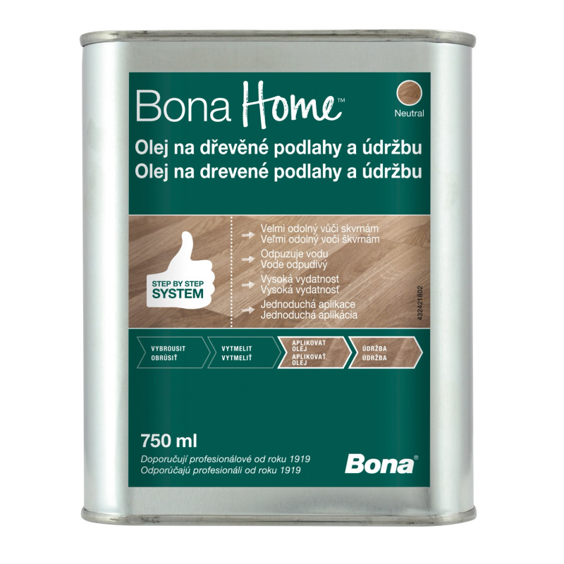 Bona Home Olej na dřevěné podlahy a údržbu 750 ml