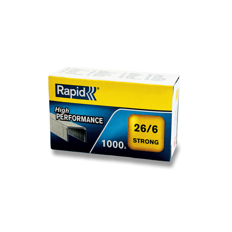 Drátky do sešívaček Rapid Strong, 26/6, 1000 ks