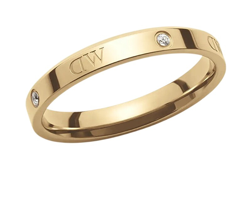 Daniel Wellington Originální pozlacený prsten s krystaly Classic Lumine DW0040028 58 mm