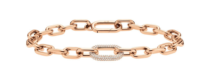 Daniel Wellington Luxusní bronzový náramek s krystaly Crystal Link DW00400572 18 cm