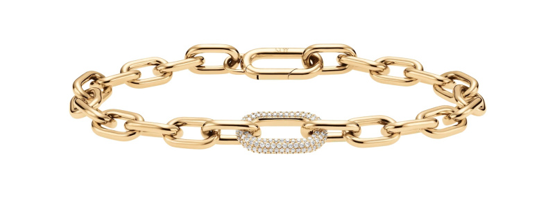 Daniel Wellington Luxusní pozlacený náramek s krystaly Crystal Link DW00400572 19,5 cm