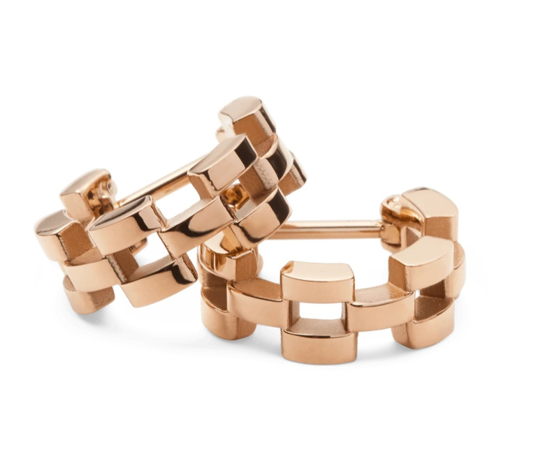 Daniel Wellington Moderní kruhové náušnice z pozlacené oceli 3-Link DW00400959