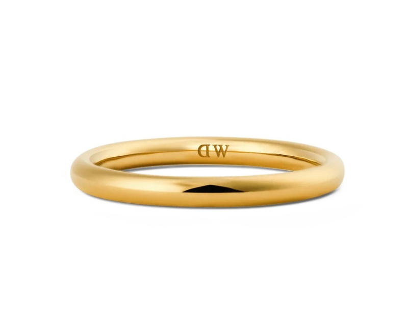 Daniel Wellington Pozlacený unisex prsten z oceli Arch DW0040190 58 mm