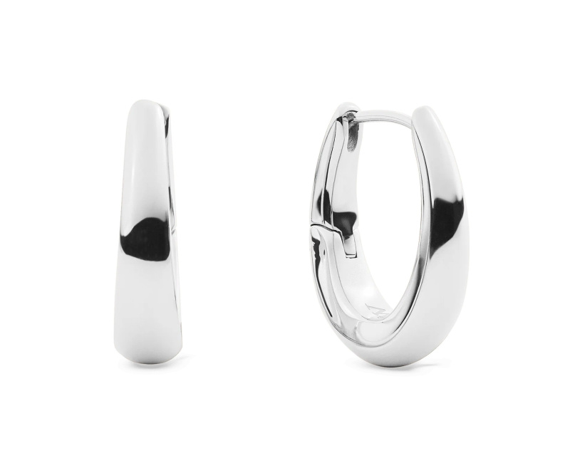Daniel Wellington Oválné ocelové náušnice Flow DW00402077 2 cm