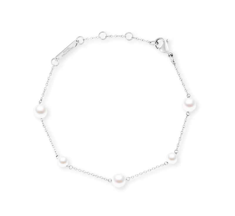 Daniel Wellington Ocelový náramek s perlami Swarovski Pearl Step DW00402106