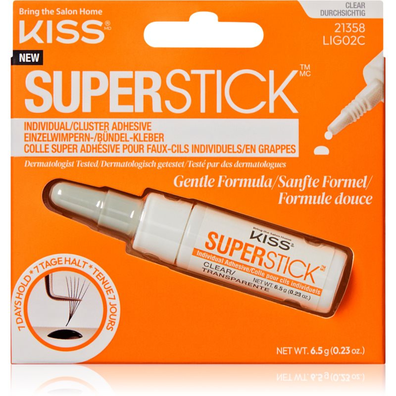 KISS Superstick Glue lepidlo na umělé řasy Clear 6.5 g
