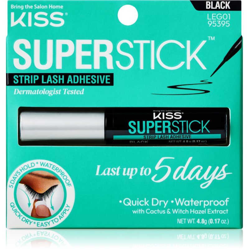 KISS Lepidlo na řasy Super Stick 5-Day Extended Wear (Strip Lash Adhesive) 4,8 g Black