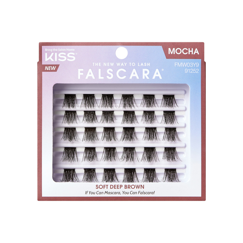 KISS Umělé řasy Falscara Multi Wisps (Mocha) 24 ks