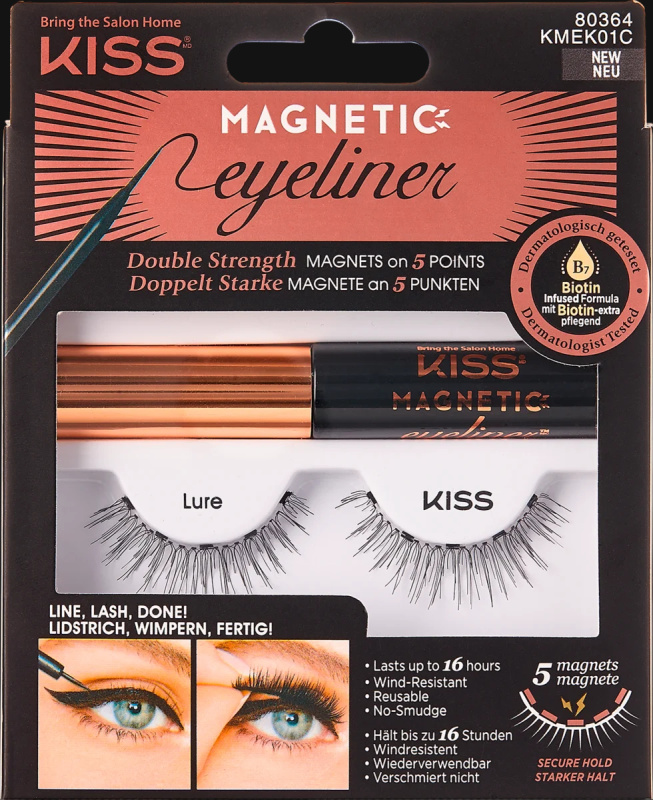KISS Magnetic Eyeliner & Eyelash Kit magnetické řasy 01 Lure 1 pár