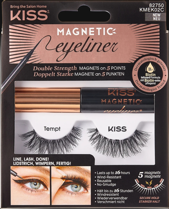 KISS Magnetické umělé řasy s očními linkami 02 Tempt (Magnetic Eyeliner & Lash Kit)