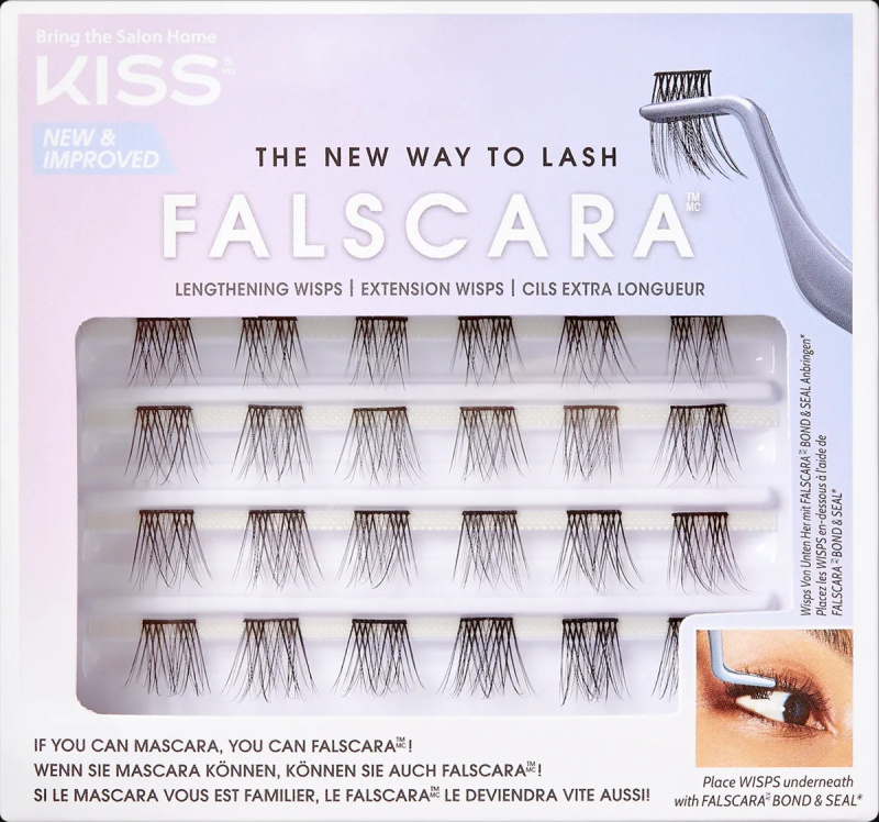 KISS Falscara Wisp trsové nalepovací řasy s uzlíkem Lengthening Wisps 24 ks