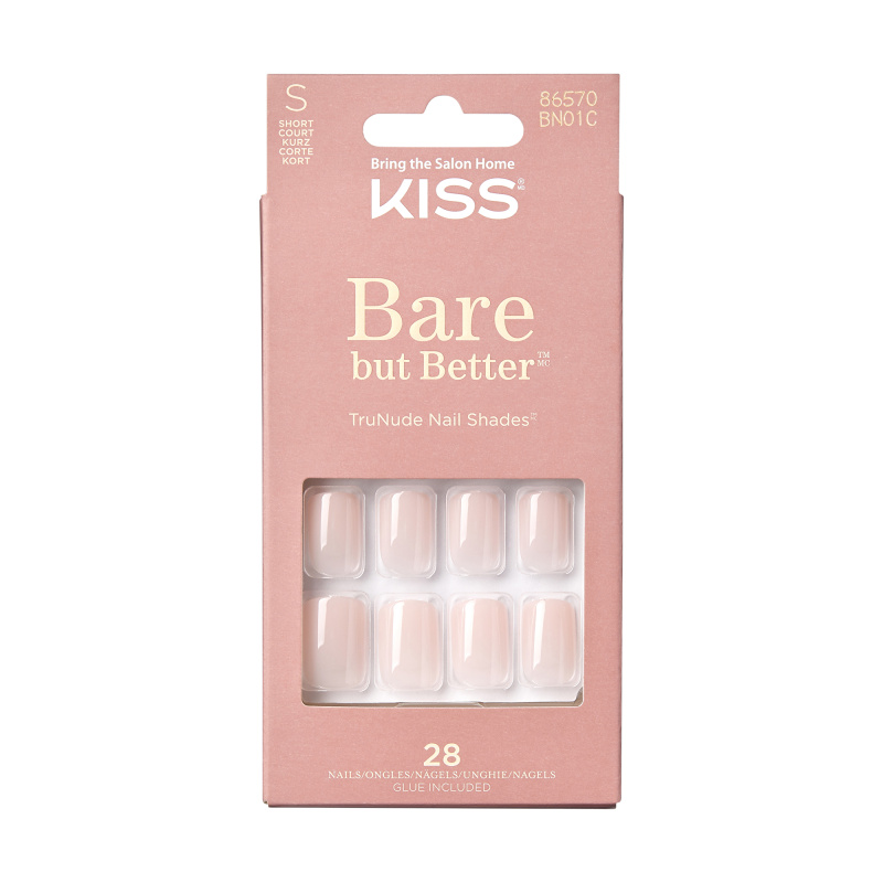 KISS Bare But Better Short umělé nehty 28 ks