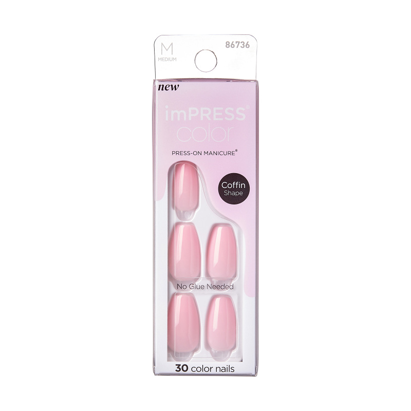 KISS imPRESS Color Medium umělé nehty Pink Dream 30 ks