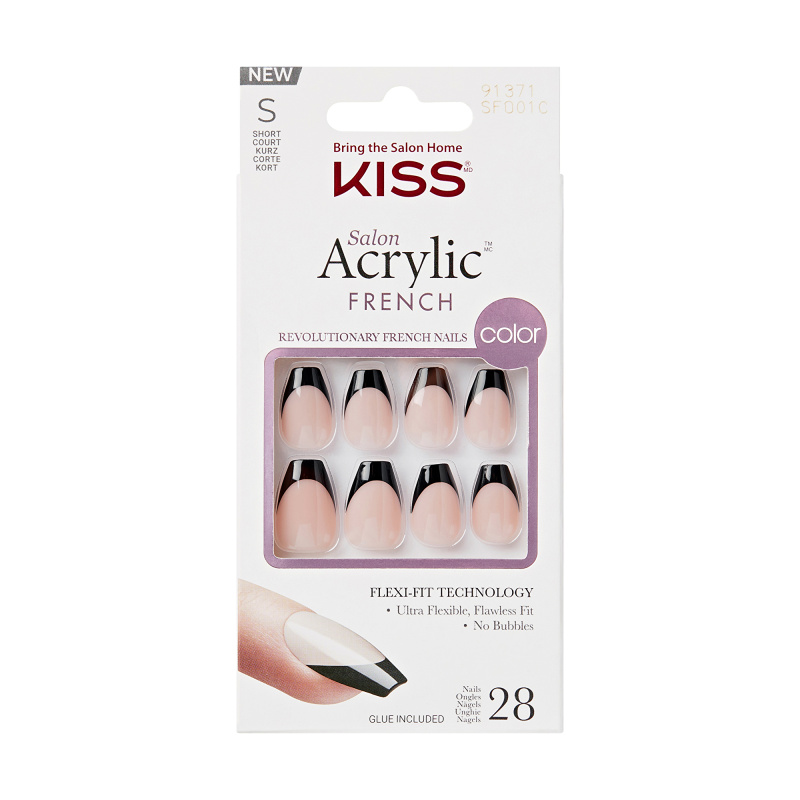KISS Acrylic French Color umělé nehty Flame 28 ks