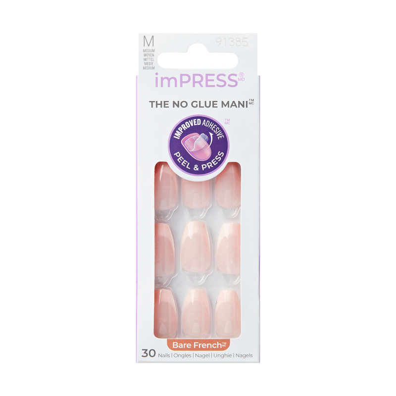 KISS imPRESS The No Glue Mani umělé nehty samolepicí 30 ks