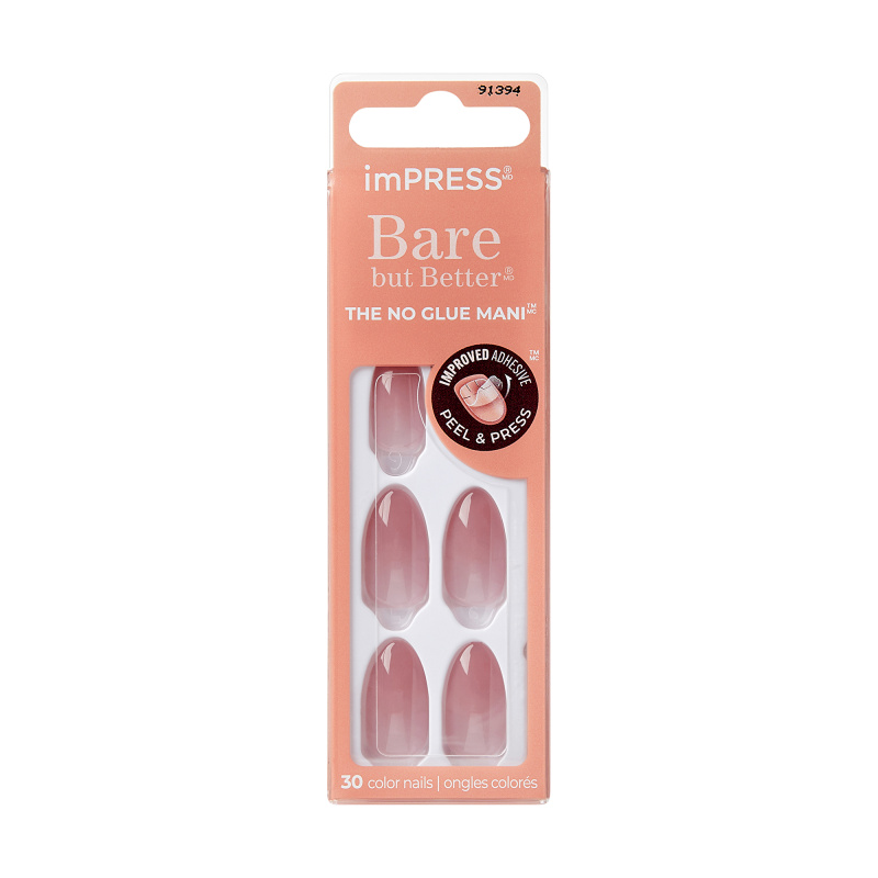 KISS imPRESS Bare but Better umělé nehty samolepicí Serenity 30 ks