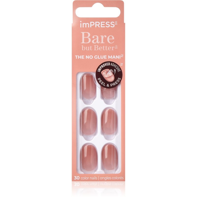 KISS imPRESS Bare but Better umělé nehty samolepicí Charmer 30 ks