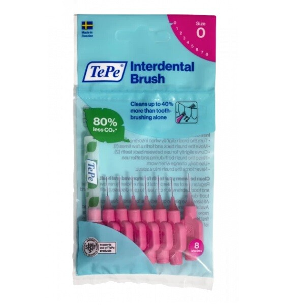 TEPE Mezizubní kartáčky růžové 0,4 mm v sáčku 8 ks